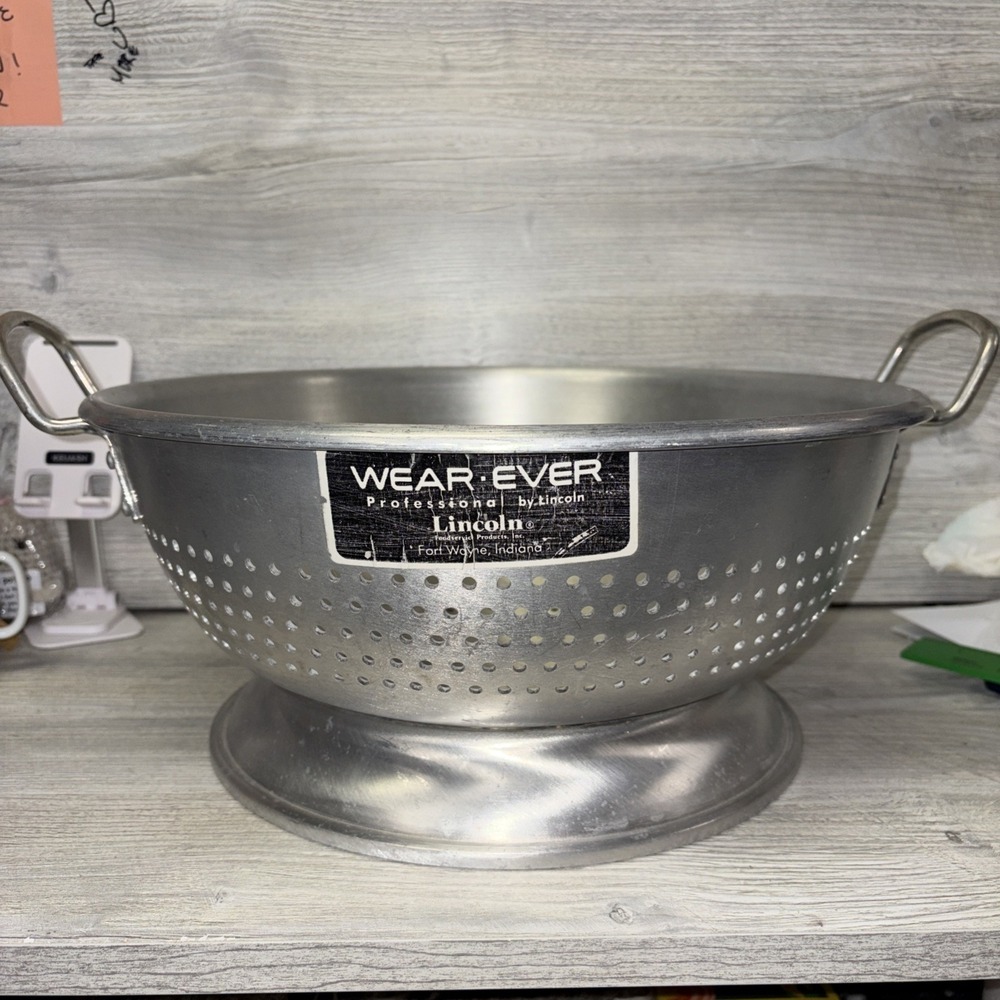 Lincoln WearEver 4611 COLANDER  98-4 Aluminum Strainer Commercial Restaurant 15"